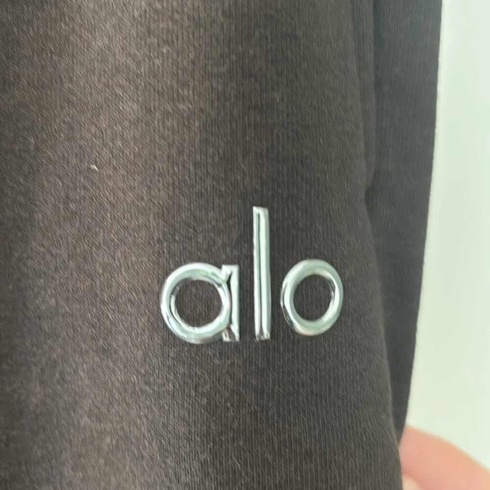 ALO Yoga Accolade Straight Leg Sweatpants Pull On Lounge Wear Dark Brown Size S - Picture 3 of 4